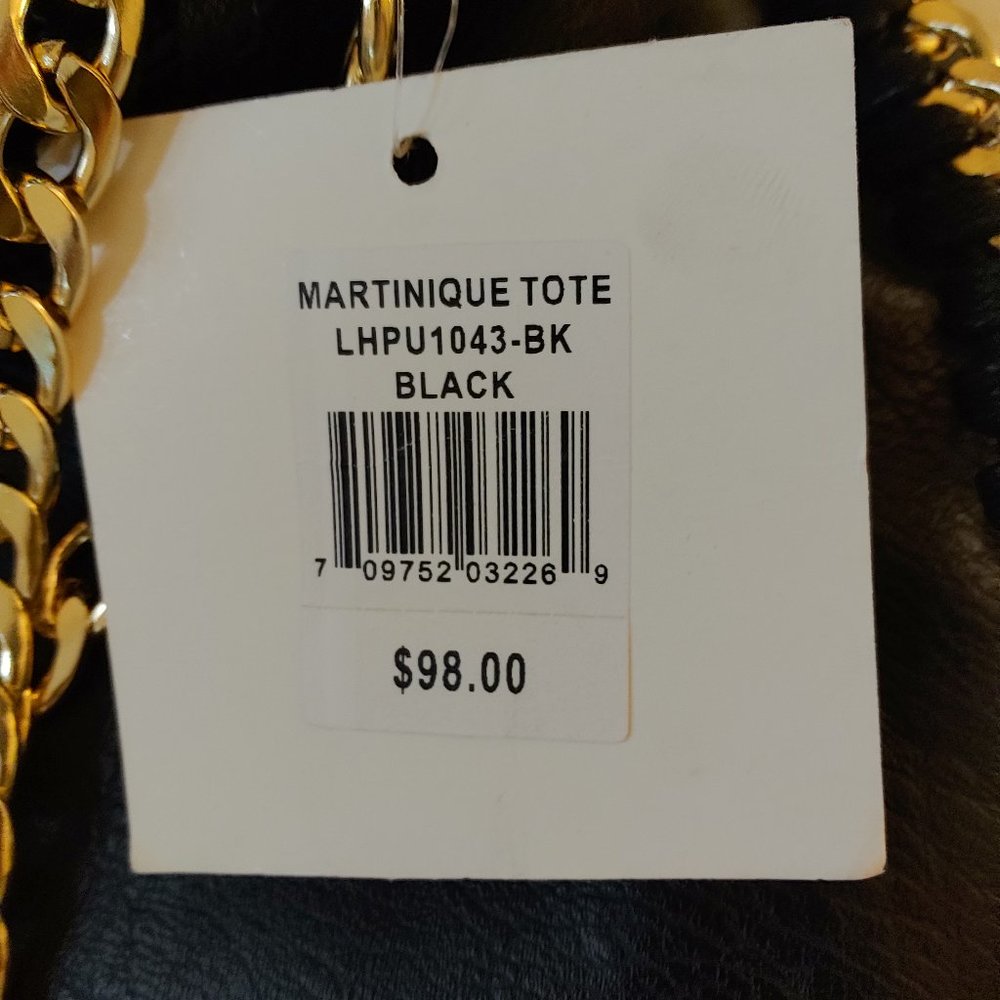 Designer Style Stella McCartney Style Crossbody Clutch Bag Black Gold Chain - Picture 2 of 15